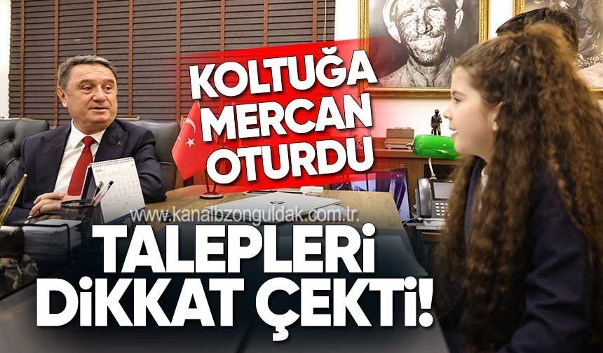 Mercan Su Koltuğa Oturdu, İlk İsteği Merak Uyandırdı