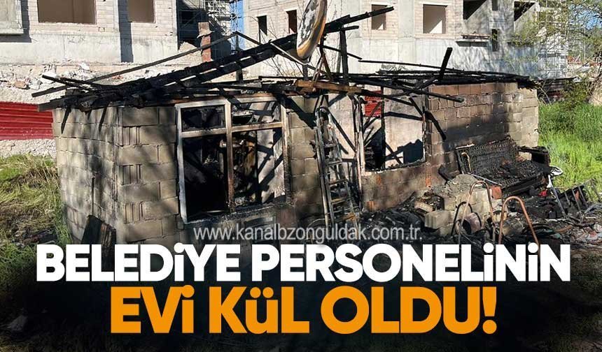 Belediye personelinin evi yandı