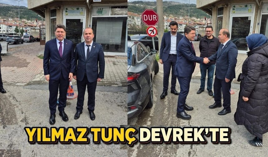 Eski Adalet Bakanı Yılmaz Tunç Devrek'te karşılandı