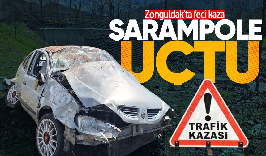 Zonguldak'ta feci kaza: 30 metreden şarampole uçtu