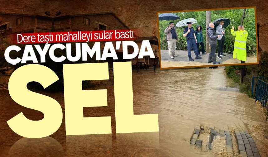 Çaycuma'da sağanak yağmur etkili oldu! 3 evi su bastı
