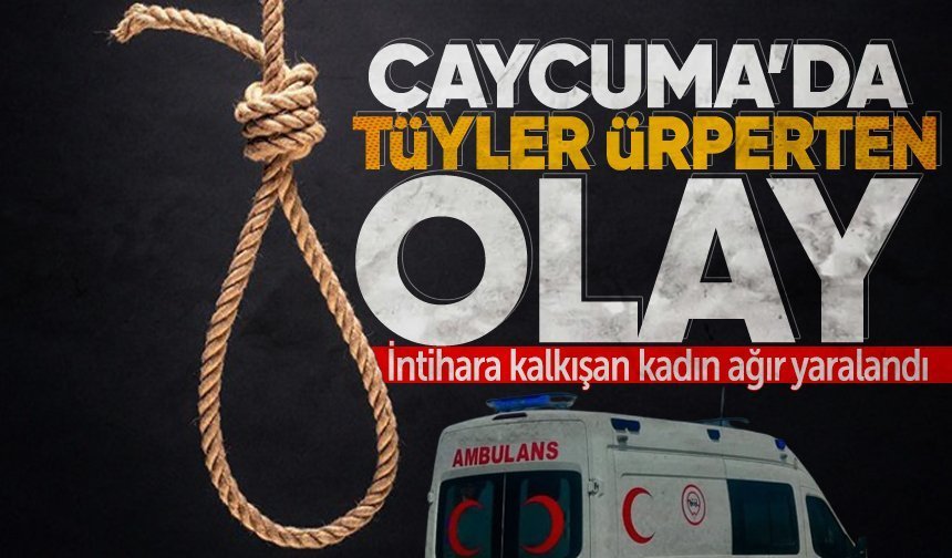 Çaycuma'da tüyler ürperten olay: Tavana astığı ip koptu!