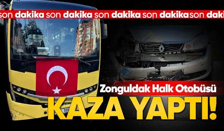 Zonguldak Halk Otobüsü Rektörlük Önünde Kaza Yaptı