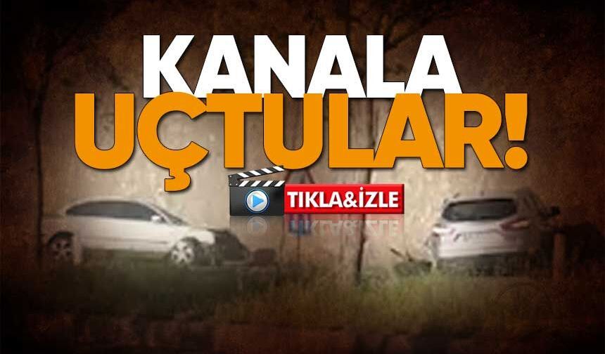 Ereğli’de Korkutan Kaza: İki Araç Su Kanalına Uçtu