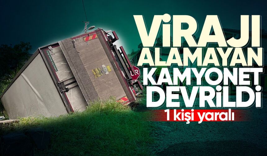Virajı alamayan kamyonet devrildi: 1 yaralı
