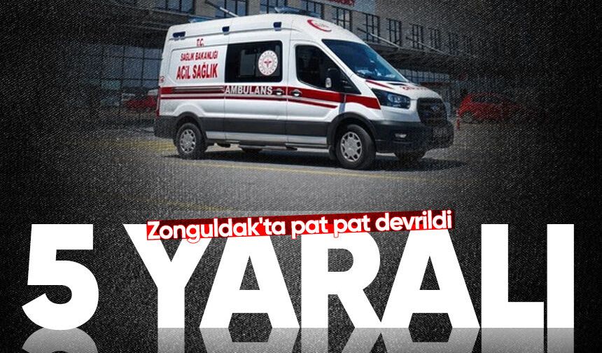Zonguldak'ta pat pat devrildi: 5 kişi yaralandı!