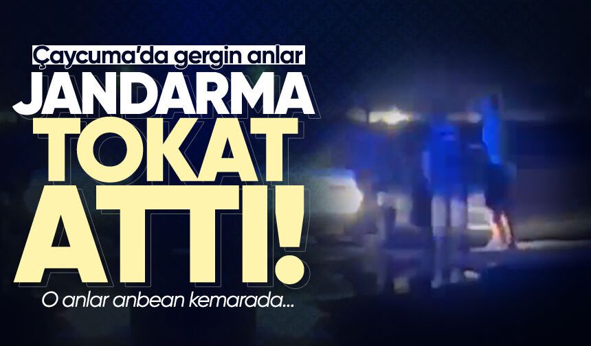 Çaycuma’da gergin anlar: Jandarmadan ters kelepçe ve tokat!
