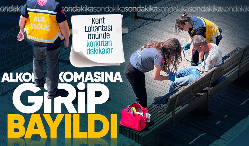 Kent Lokantası önünde korkutan dakikalar: Alkol komasına girip bayıldı!