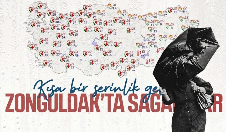 Bunaltan sıcaklardan sonra kısa bir serinlik geliyor... Zonguldak'ta sağanak var!