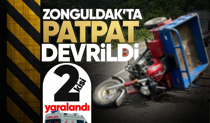 Köyde patpat devrildi: 2 kişi yaralandı!