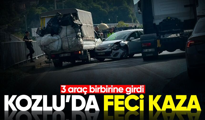 Kozlu ışıklarda kaza! 3 araç birbirine girdi