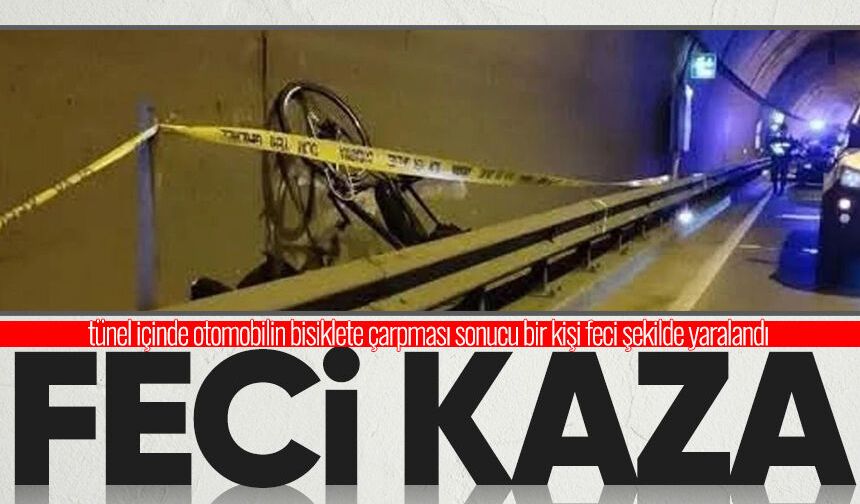 Tünellerde feci kaza: Bisiklete otomobil çarptı!