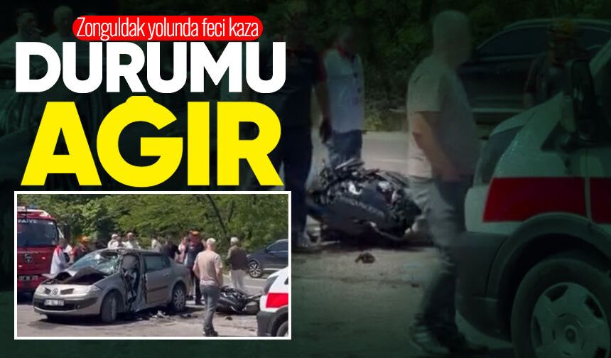 Zonguldak yolunda feci kaza: Motosiklet sürücüsü ağır yaralandı!