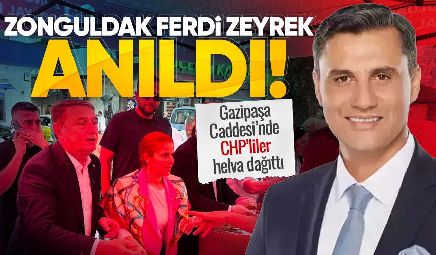 Zonguldak'ta Ferdi Zeyrek için helva dağıtıldı