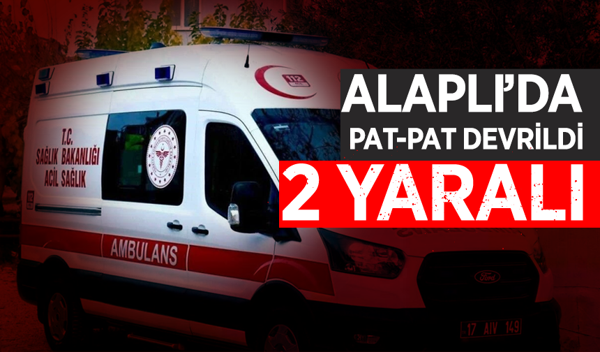 Alaplı'da pat-pat devrildi:2 yaralı