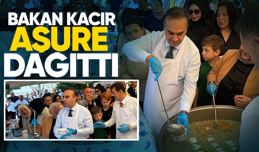 Bakan Mehmet Fatih Kacır aşure dağıttı