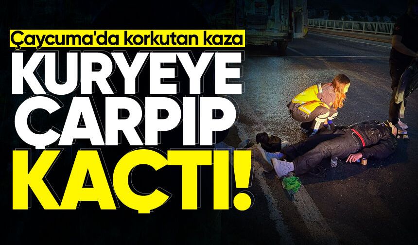 Çaycuma'da korkutan kaza: Kuryeye çarpıp kaçtı!