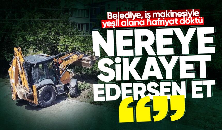 Filyos'ta tepki çeken iddia: Belediye, iş makinesiyle yeşil alana hafriyat döktü