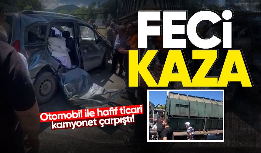 Hemzemin geçitte feci kaza: Otomobil ile hafif ticari kamyonet çarpıştı!