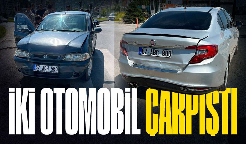 Kozlu’da iki otomobil çarpıştı: Ekipler sevk edildi
