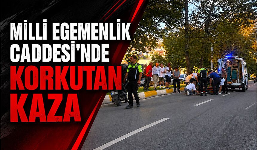 Milli Egemenlik Caddesi'nde korkutan kaza
