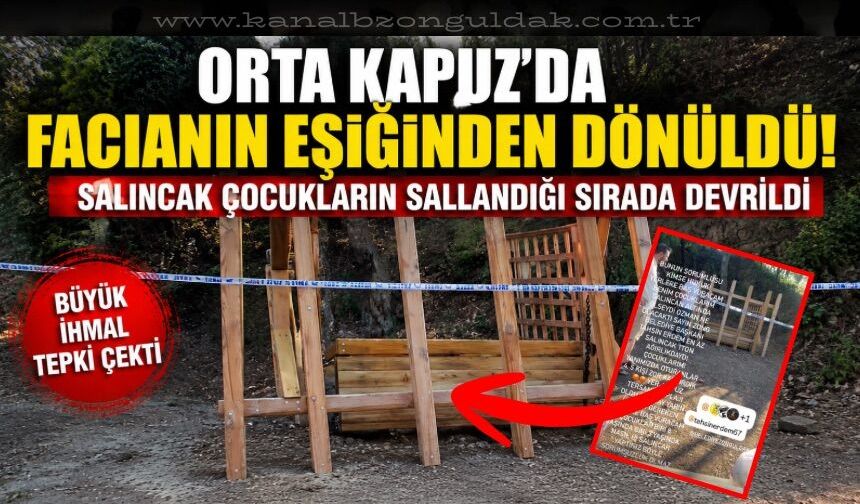 Belediyenin kurduğu salıncak devrildi: 3 ve 8 yaşındaki çocuklar son anda kurtuldu
