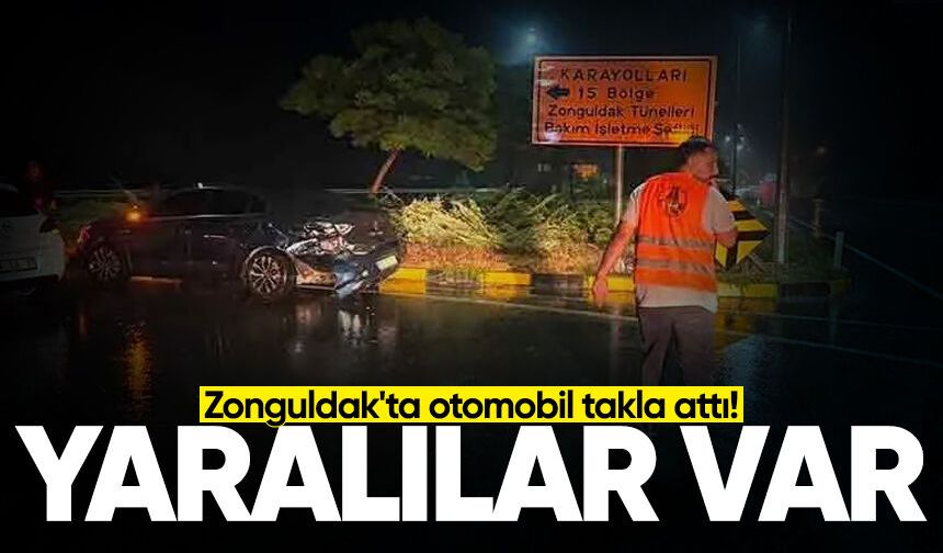Zonguldak'ta otomobil takla attı! Yaralılar var...