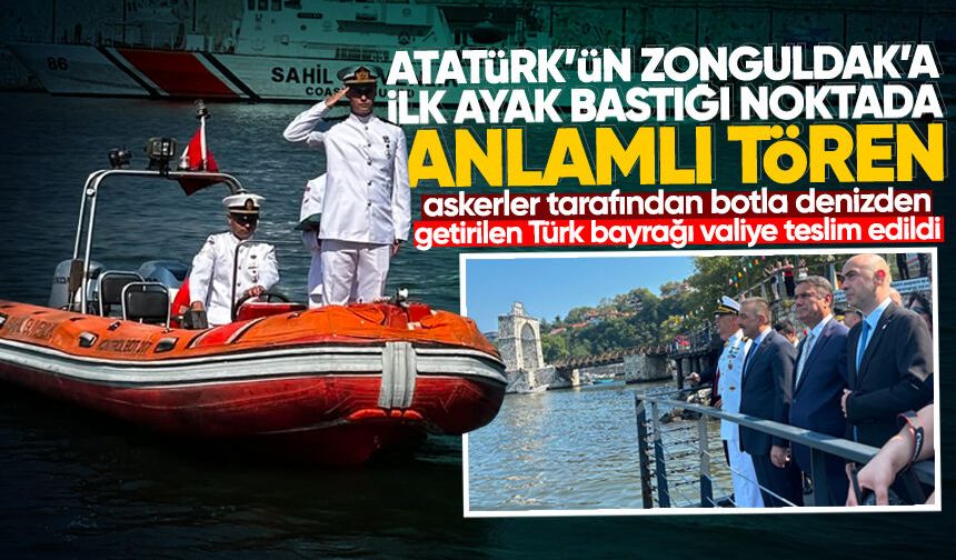 Atatürk’ün Zonguldak’a ilk ayak bastığı noktada anlamlı tören