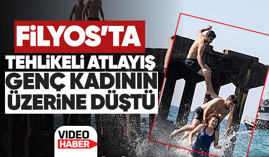 Filyos’ta tehlikeli atlayış: Genç kadının üzerine düştü