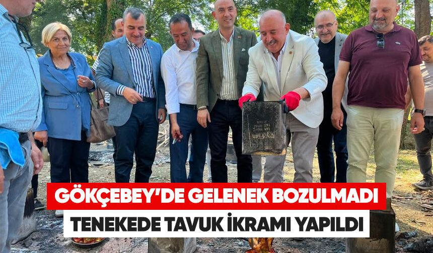 Gökçebey’de Gelenek Bozulmadı: Tenekede tavuk ikramı yapıldı