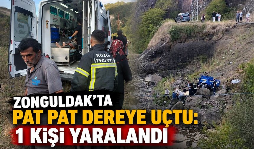 Zonguldak’ta pat pat dereye uçtu: 1 kişi yaralandı