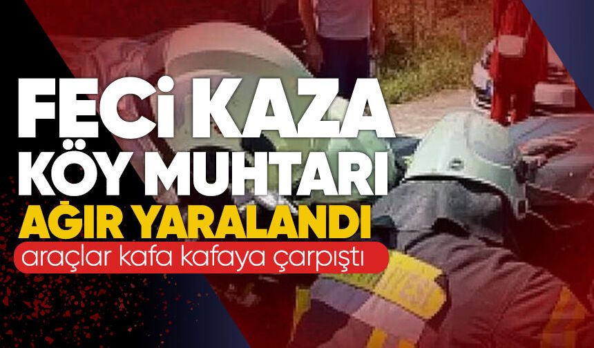 Feci kaza: Köy muhtarı ağır yaralandı