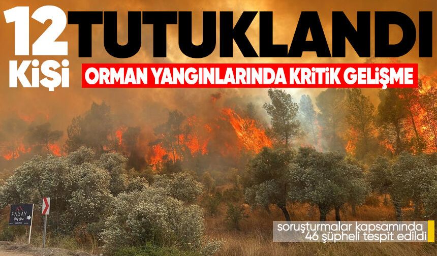 Orman yangınlarında kritik gelişme: 12 şüpheli tutuklandı
