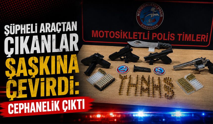 Şüpheli araçtan çıkanlar şaşkına çevirdi: Cephanelik çıktı