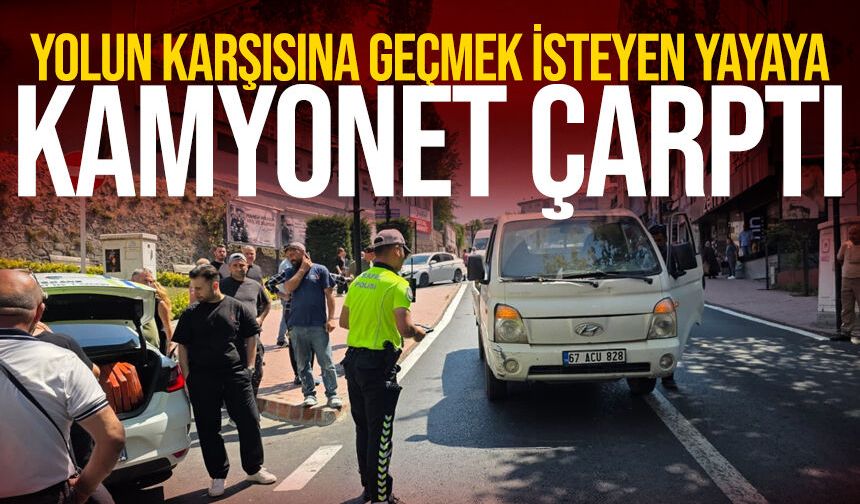 Yolun karşısına geçmek isteyen yayaya araç çarptı
