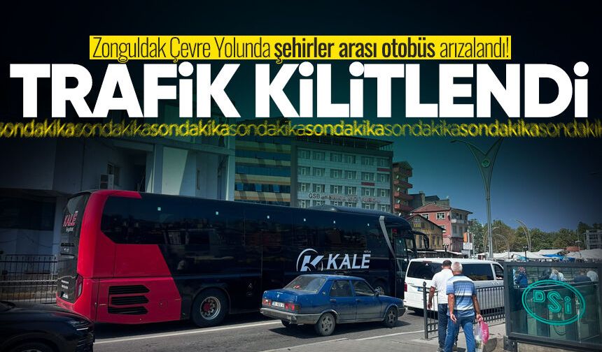 Zonguldak Çevre Yolunda şehirler arası otobüs arızalandı