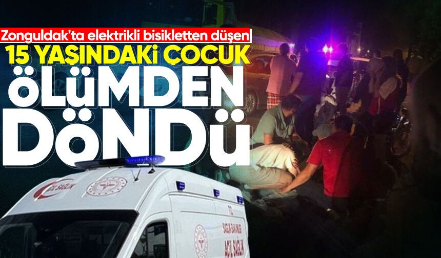 Zonguldak'ta elektrikli bisikletten düşen genç yaralandı