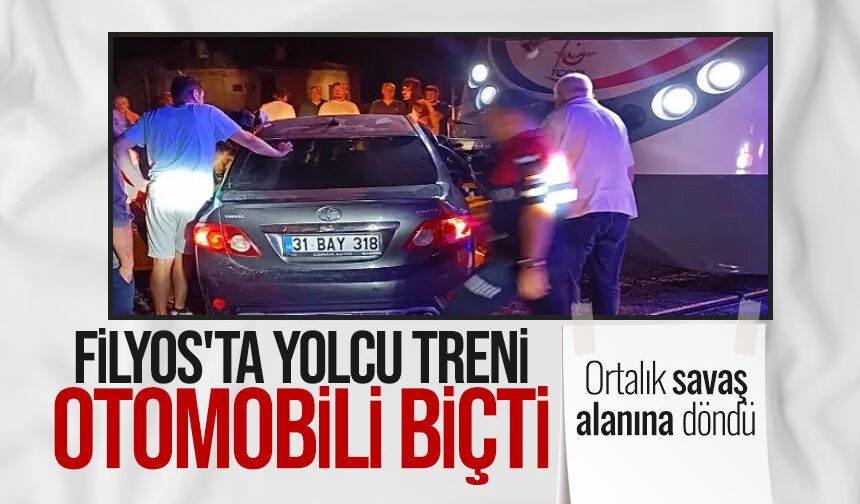 Filyos'ta yolcu treni otomobili biçti: Ortalık savaş alanına döndü