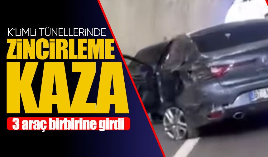 Zonguldak'ta tünelde zincirleme kaza: 3 araç çarpıştı