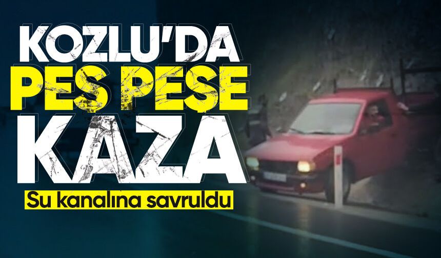 Kozlu'da peş peşe kaza: Su kanalına savruldu