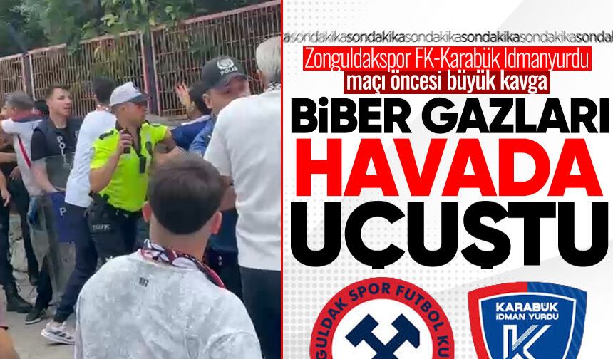 Zonguldakspor FK-Karabük İdmanyurdu maçı öncesi büyük kavga