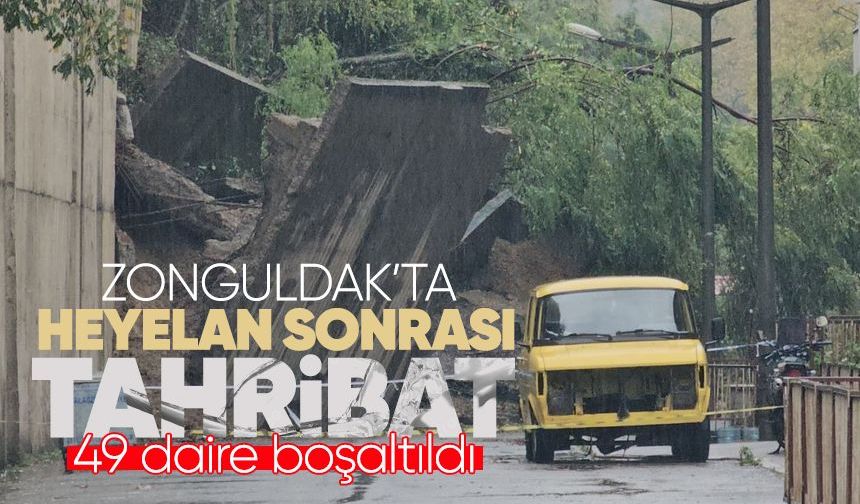 Zonguldak'ta tahribat gün ışığında görüntülendi: Heyelan sonrası 49 daire boşaltıldı