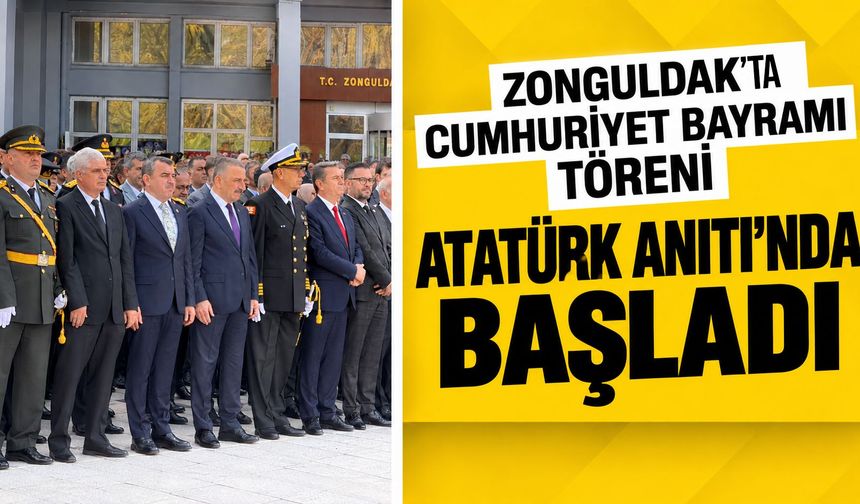 Zonguldak’ta Cumhuriyet Bayramı töreni Atatürk Anıtı’nda başladı