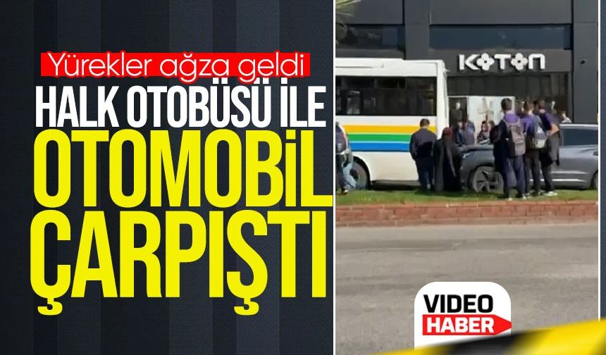 Zonguldak'ta halk otobüsü ile otomobil çarpıştı