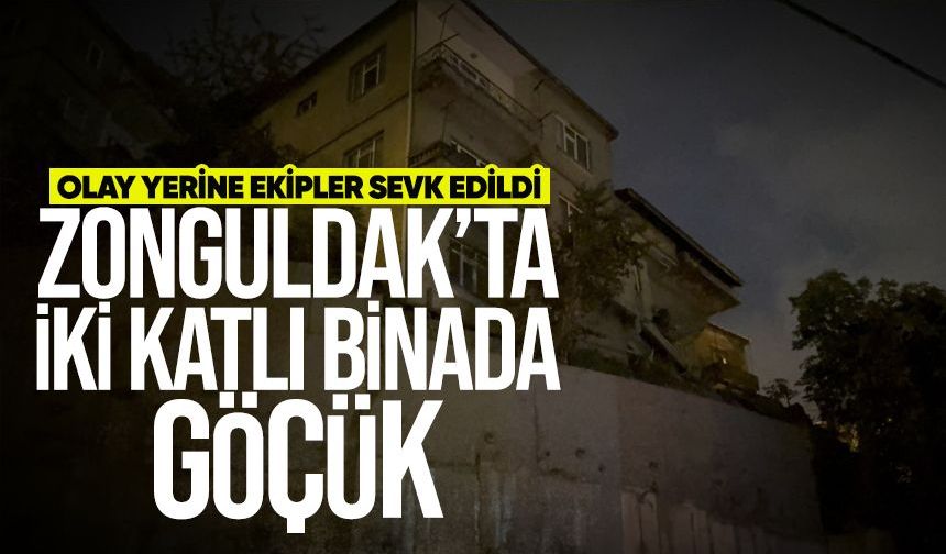 Zonguldak'ta iki katlı binada göçük ihbarı ekipleri harekete geçirdi