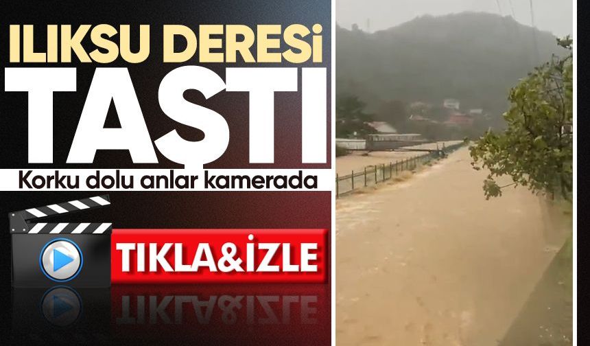 Ilıksu Deresi taştı! Sel suları yol ve iş yerlerini bastı