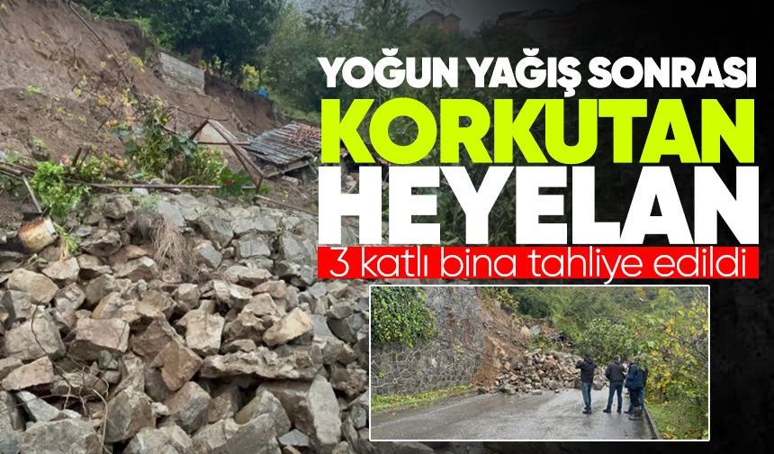 Yoğun yağış sonrası Ereğli'de korkutan heyelan