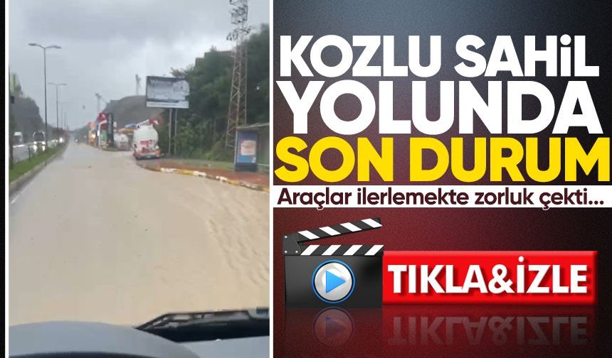 Kozlu sahil yolunda son durum! Araçlar ilerlemekte zorluk çekti...