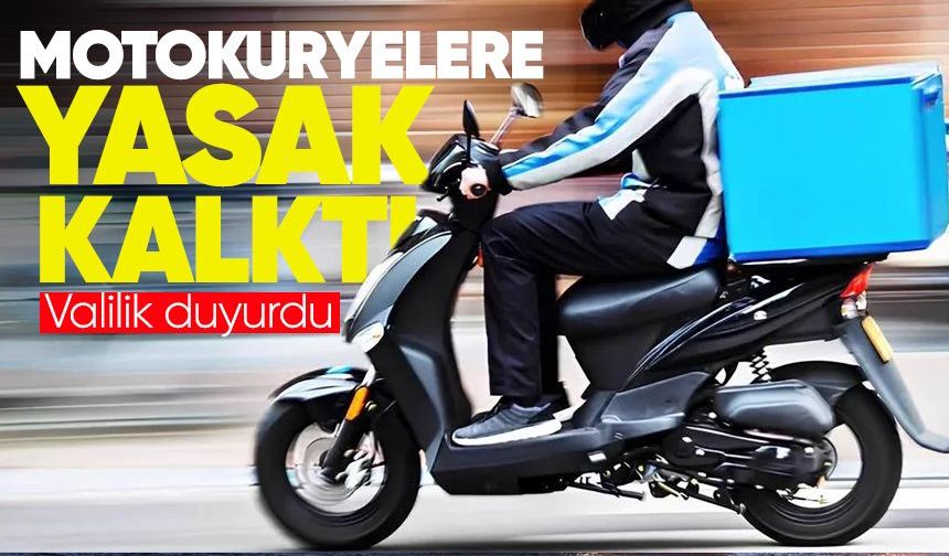 Zonguldak’ta motokuryelere uygulanan yasak kaldırıldı