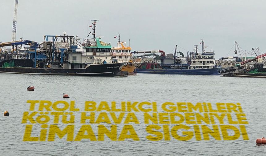 Trol balıkçı gemileri kötü hava nedeniyle Ereğli Limanı’na sığındı